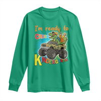Im Ready To Crush Kindergarten Long Sleeve Shirt Dinosaur Driving Truck Gift - Wonder Print Shop