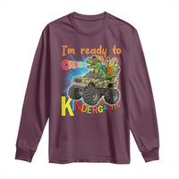 Im Ready To Crush Kindergarten Long Sleeve Shirt Dinosaur Driving Truck Gift - Wonder Print Shop