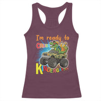 Im Ready To Crush Kindergarten Racerback Tank Top Dinosaur Driving Truck Gift - Wonder Print Shop