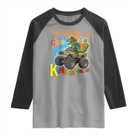 Im Ready To Crush Kindergarten Raglan Shirt Dinosaur Driving Truck Gift - Wonder Print Shop