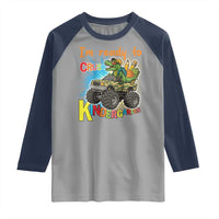Im Ready To Crush Kindergarten Raglan Shirt Dinosaur Driving Truck Gift - Wonder Print Shop