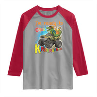 Im Ready To Crush Kindergarten Raglan Shirt Dinosaur Driving Truck Gift - Wonder Print Shop