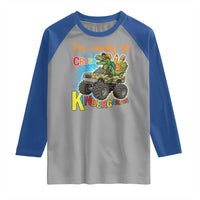Im Ready To Crush Kindergarten Raglan Shirt Dinosaur Driving Truck Gift - Wonder Print Shop