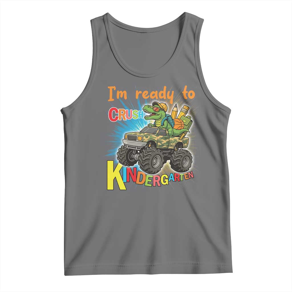 Im Ready To Crush Kindergarten Tank Top Dinosaur Driving Truck Gift - Wonder Print Shop
