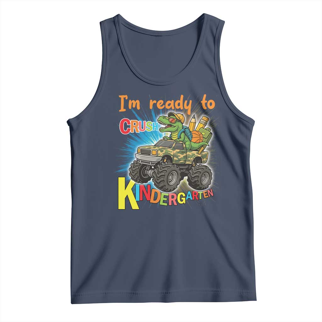 Im Ready To Crush Kindergarten Tank Top Dinosaur Driving Truck Gift - Wonder Print Shop