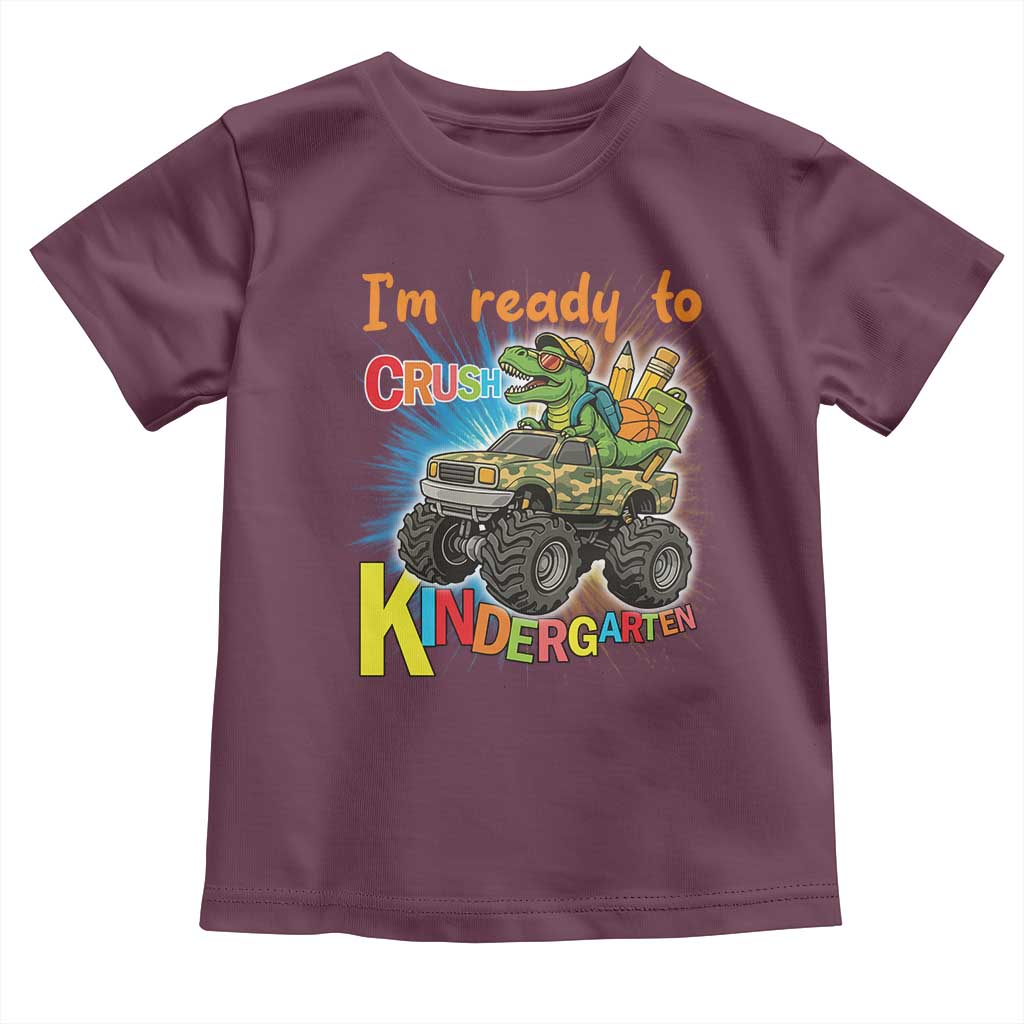 Im Ready To Crush Kindergarten Toddler T Shirt Dinosaur Driving Truck Gift - Wonder Print Shop
