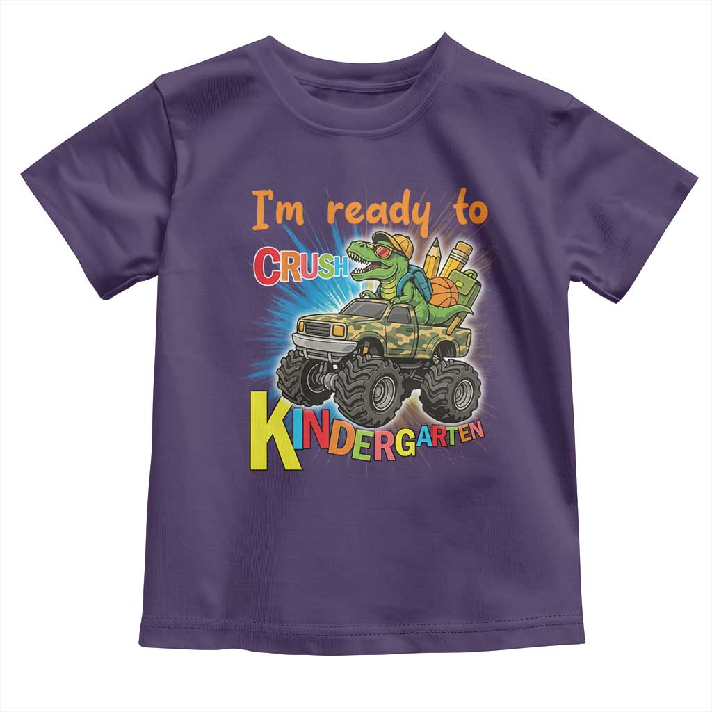 Im Ready To Crush Kindergarten Toddler T Shirt Dinosaur Driving Truck Gift - Wonder Print Shop