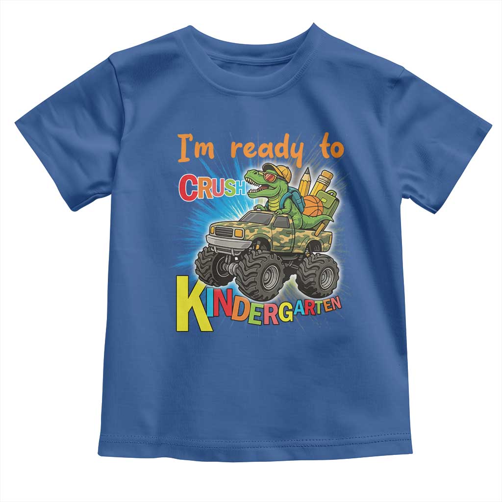Im Ready To Crush Kindergarten Toddler T Shirt Dinosaur Driving Truck Gift - Wonder Print Shop