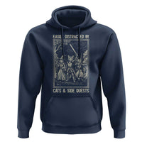 Easily Distracted By Cats And Side Quests Hoodie Vintage Gaming Cat Lover Gift