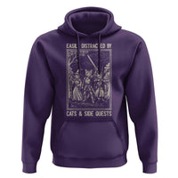 Easily Distracted By Cats And Side Quests Hoodie Vintage Gaming Cat Lover Gift