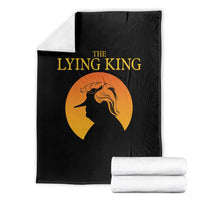 Funny The Lying King Long Nose Silhouette Throw Blanket Vintage Political Satire Statement Gift