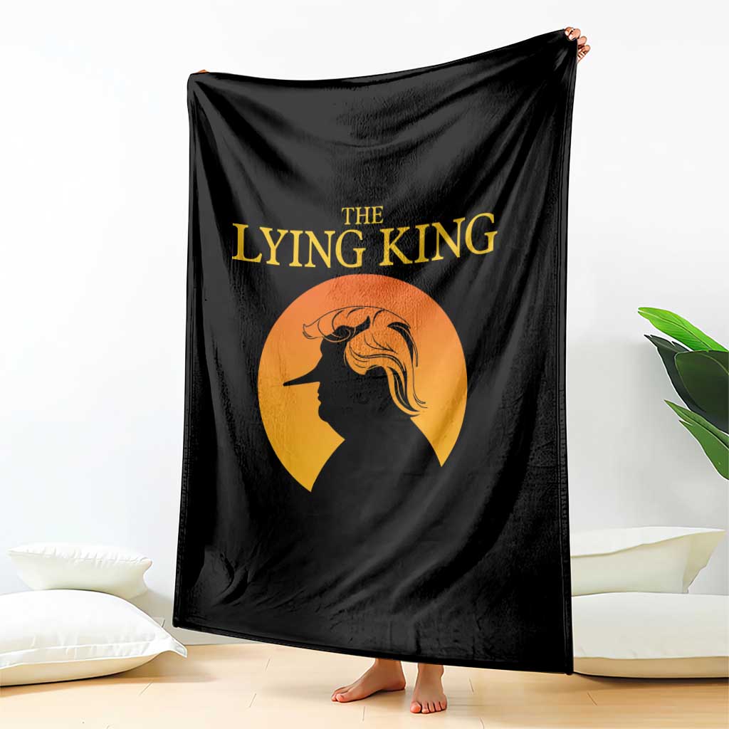 Funny The Lying King Long Nose Silhouette Throw Blanket Vintage Political Satire Statement Gift