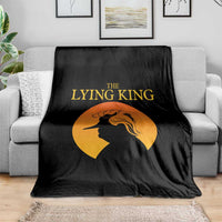 Funny The Lying King Long Nose Silhouette Throw Blanket Vintage Political Satire Statement Gift