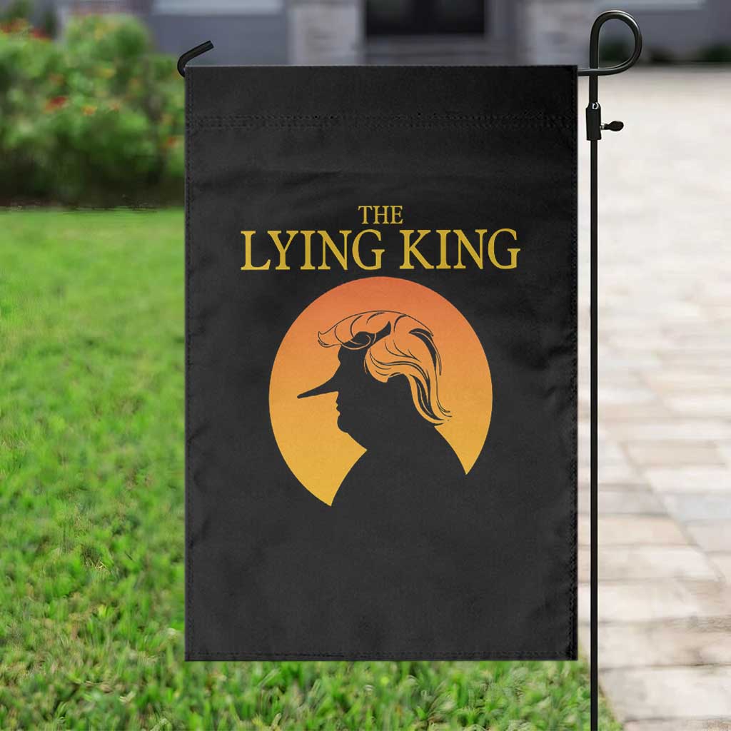 Funny The Lying King Long Nose Silhouette Garden Flag Vintage Political Satire Statement Gift