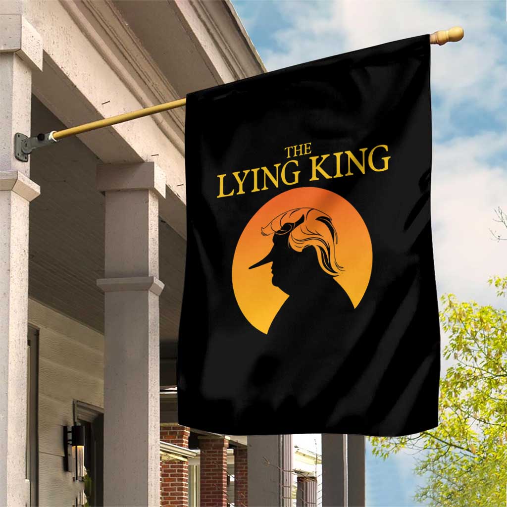 Funny The Lying King Long Nose Silhouette Garden Flag Vintage Political Satire Statement Gift