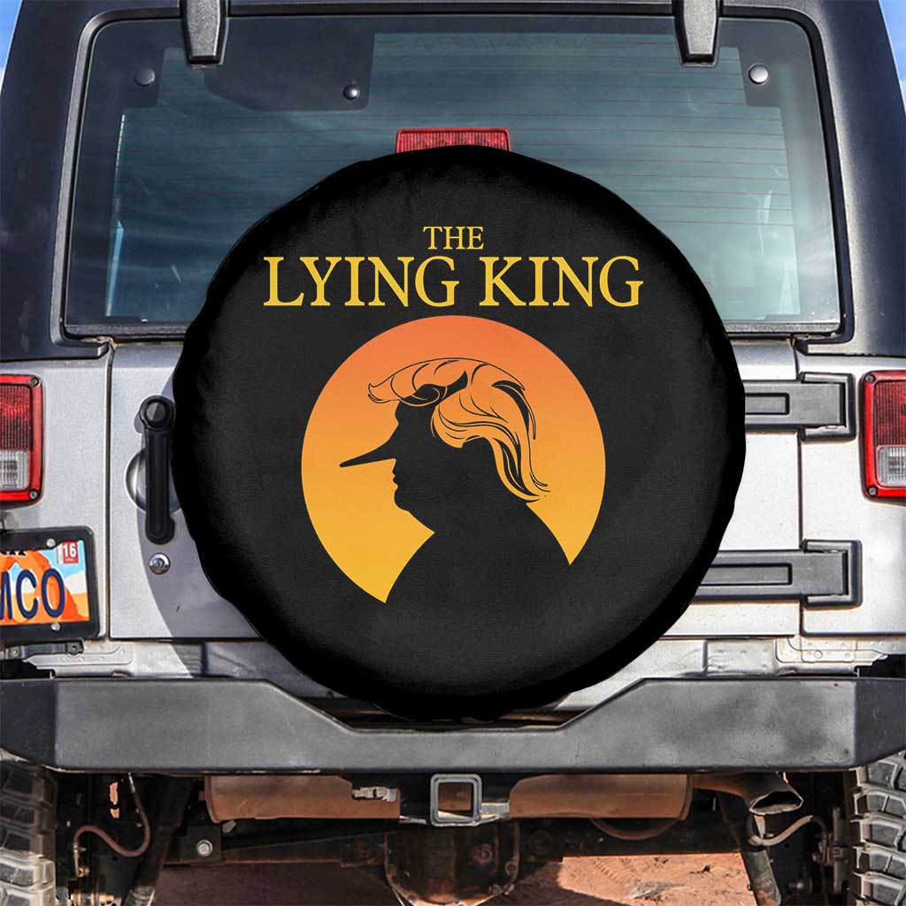 Funny The Lying King Long Nose Silhouette Spare Tire Cover Vintage Political Satire Statement Gift