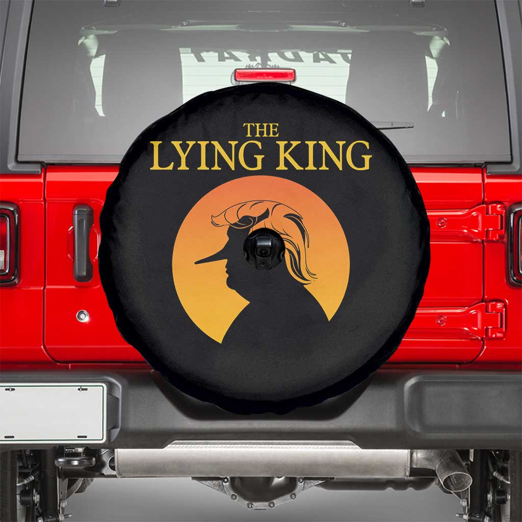 Funny The Lying King Long Nose Silhouette Spare Tire Cover Vintage Political Satire Statement Gift