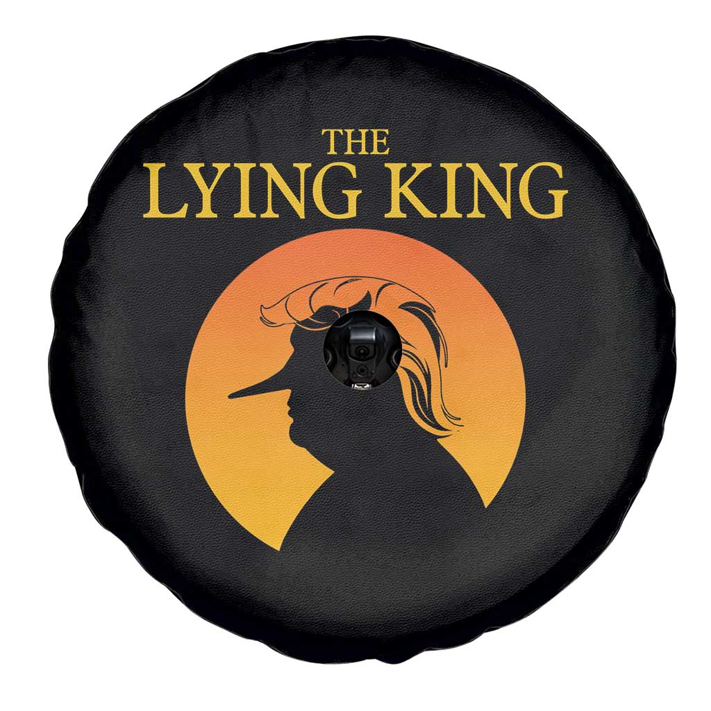 Funny The Lying King Long Nose Silhouette Spare Tire Cover Vintage Political Satire Statement Gift