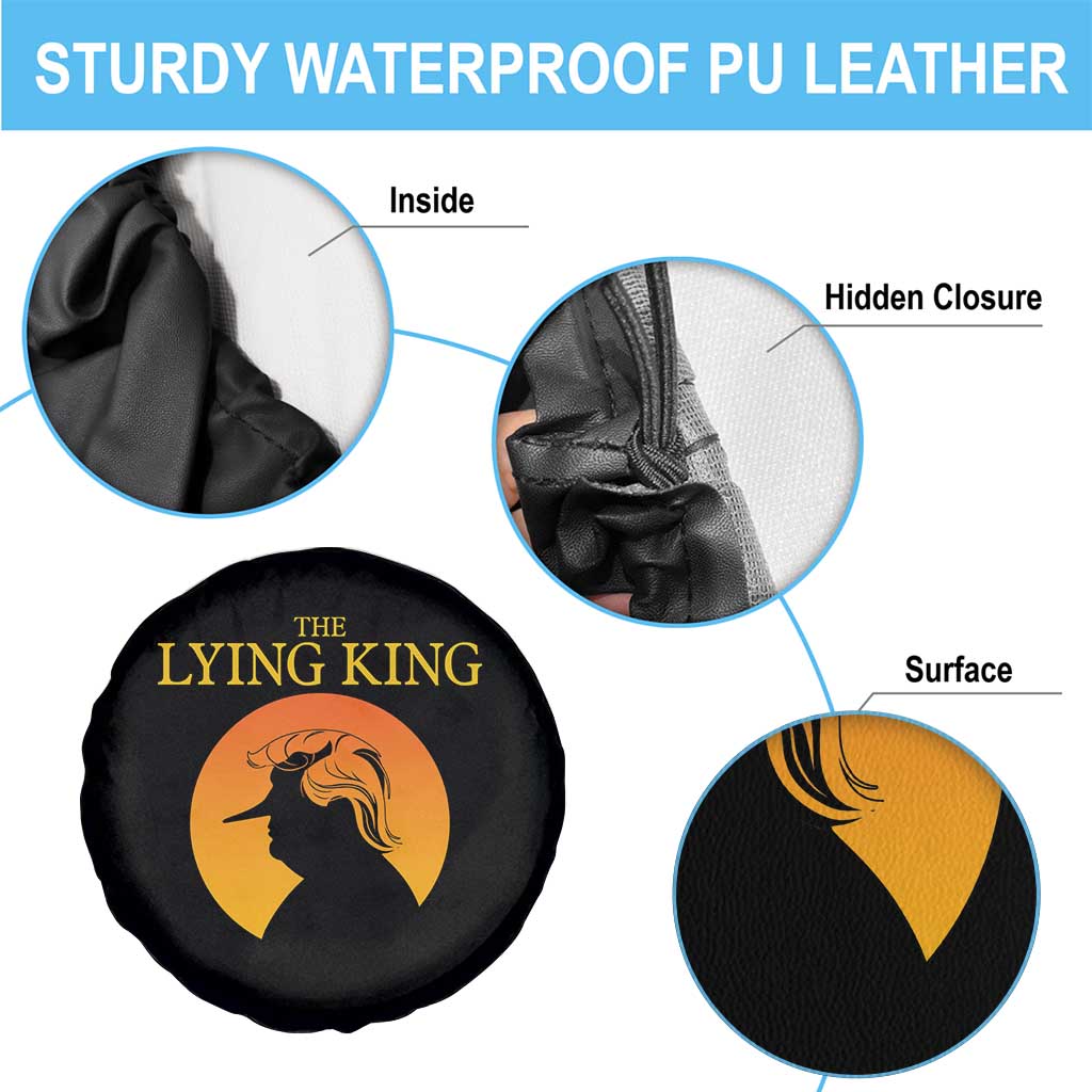 Funny The Lying King Long Nose Silhouette Spare Tire Cover Vintage Political Satire Statement Gift