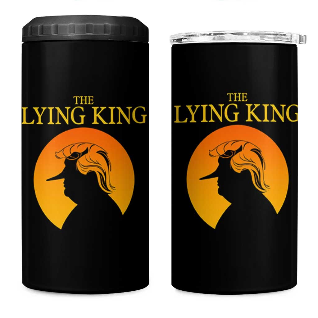 Funny The Lying King Long Nose Silhouette 4 in 1 Can Cooler Tumbler Vintage Political Satire Statement Gift