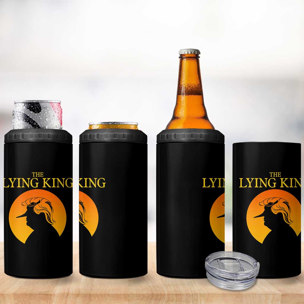 Funny The Lying King Long Nose Silhouette 4 in 1 Can Cooler Tumbler Vintage Political Satire Statement Gift