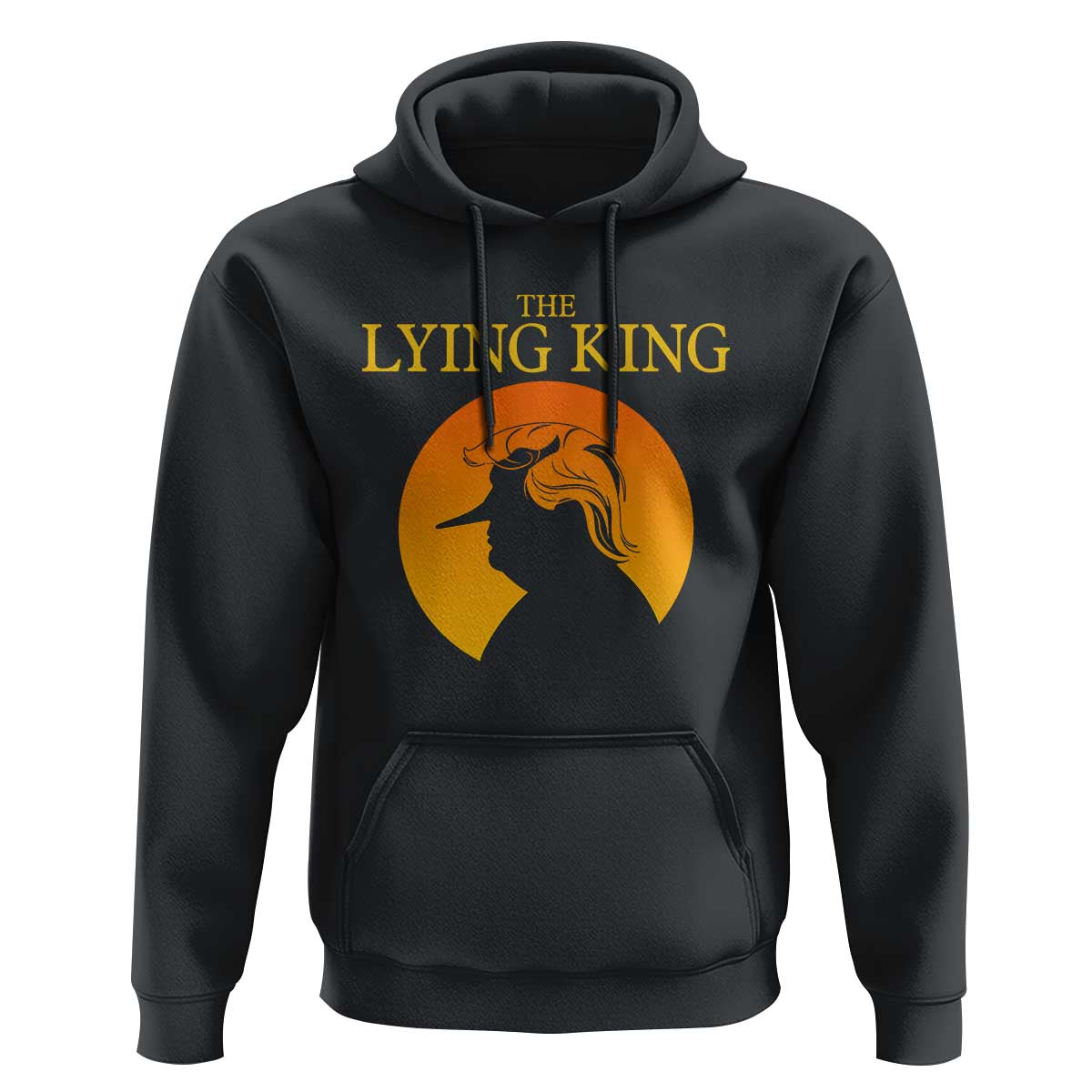 Funny The Lying King Long Nose Silhouette Hoodie Vintage Political Satire Statement Gift