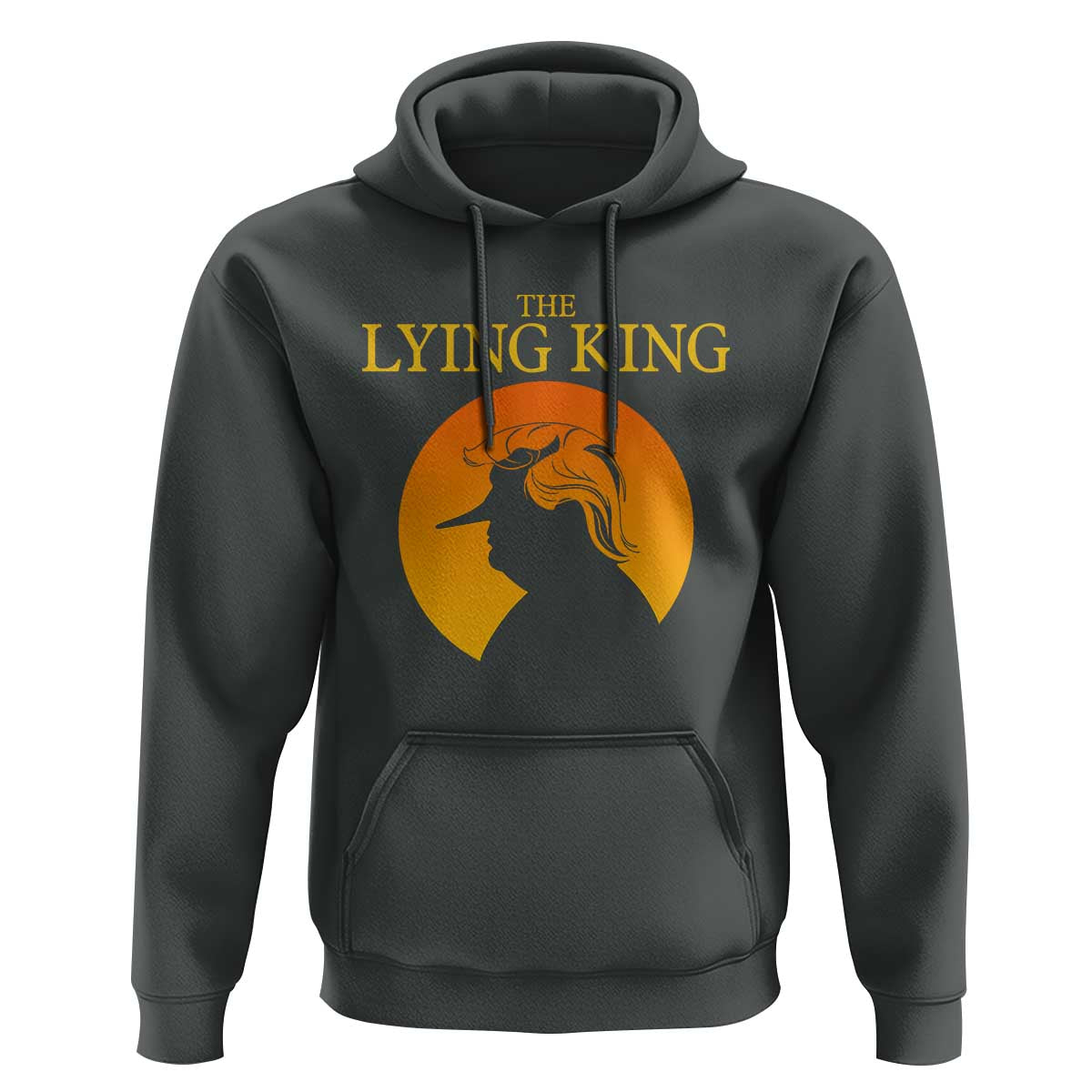 Funny The Lying King Long Nose Silhouette Hoodie Vintage Political Satire Statement Gift
