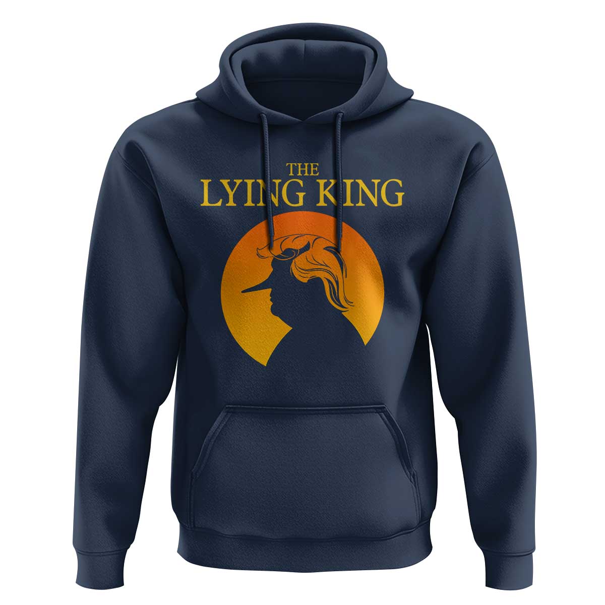 Funny The Lying King Long Nose Silhouette Hoodie Vintage Political Satire Statement Gift