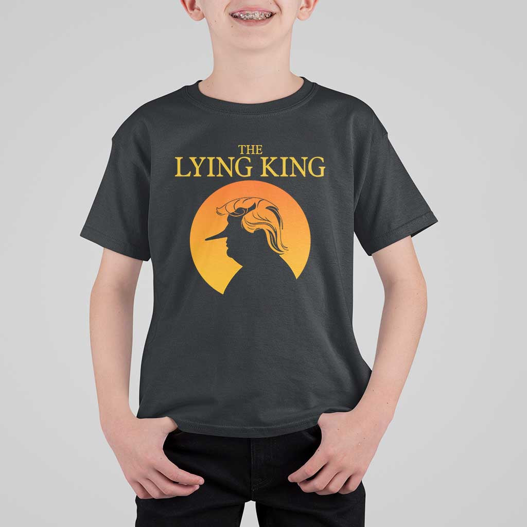 Funny The Lying King Long Nose Silhouette T Shirt For Kid Vintage Political Satire Statement Gift