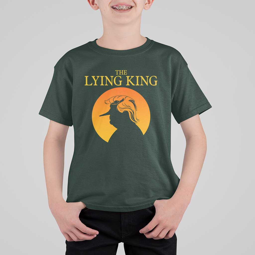 Funny The Lying King Long Nose Silhouette T Shirt For Kid Vintage Political Satire Statement Gift