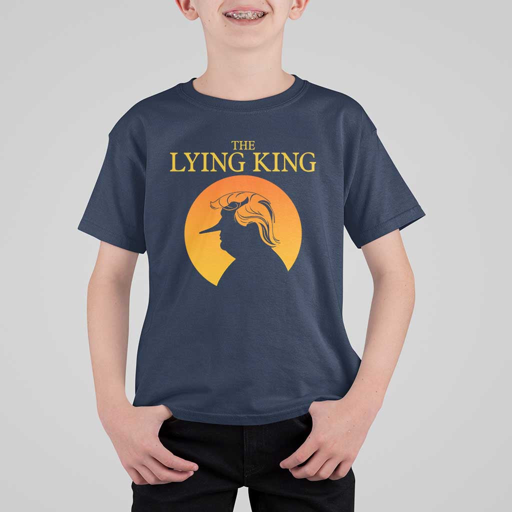 Funny The Lying King Long Nose Silhouette T Shirt For Kid Vintage Political Satire Statement Gift