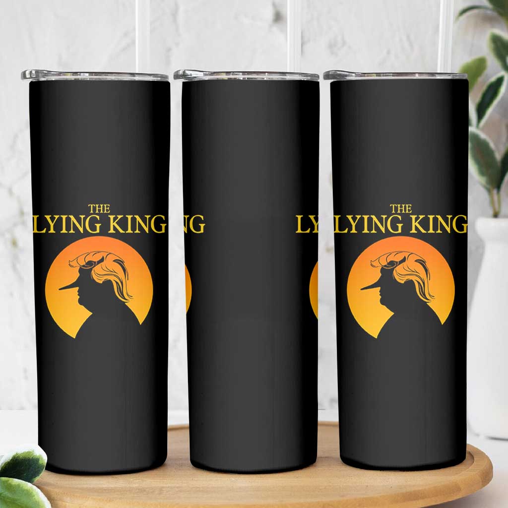 Funny The Lying King Long Nose Silhouette Skinny Tumbler Vintage Political Satire Statement Gift