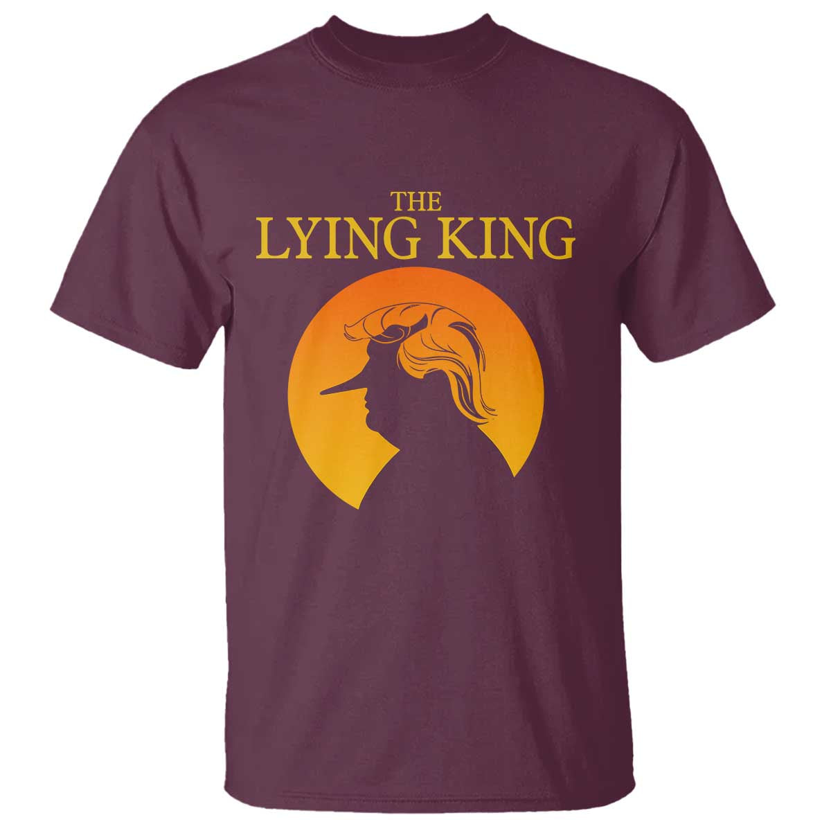 Funny The Lying King Long Nose Silhouette T Shirt Vintage Political Satire Statement Gift