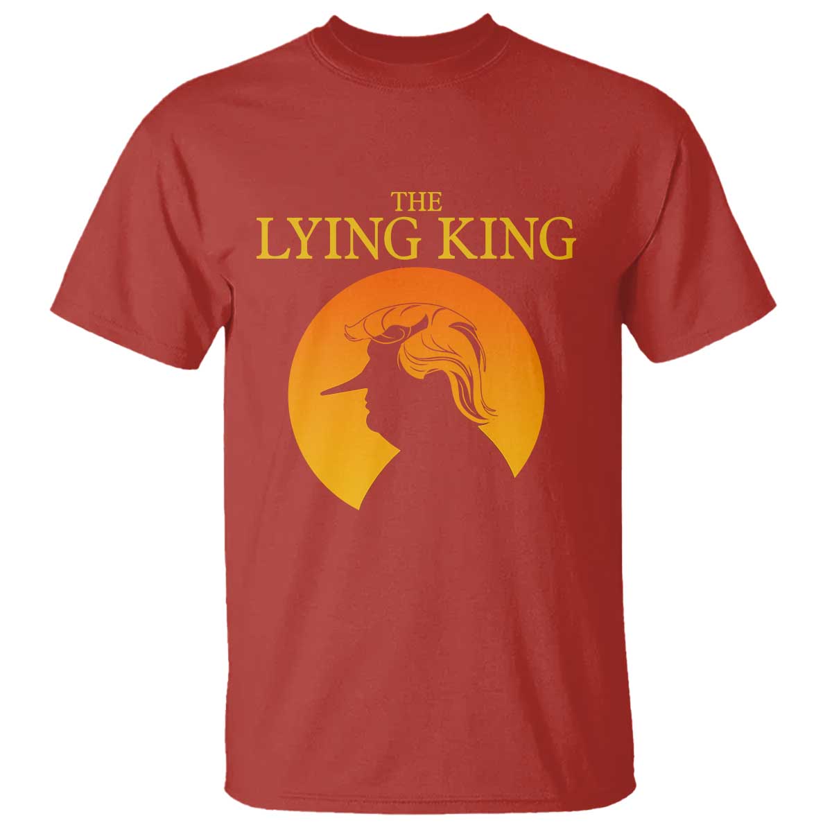 Funny The Lying King Long Nose Silhouette T Shirt Vintage Political Satire Statement Gift