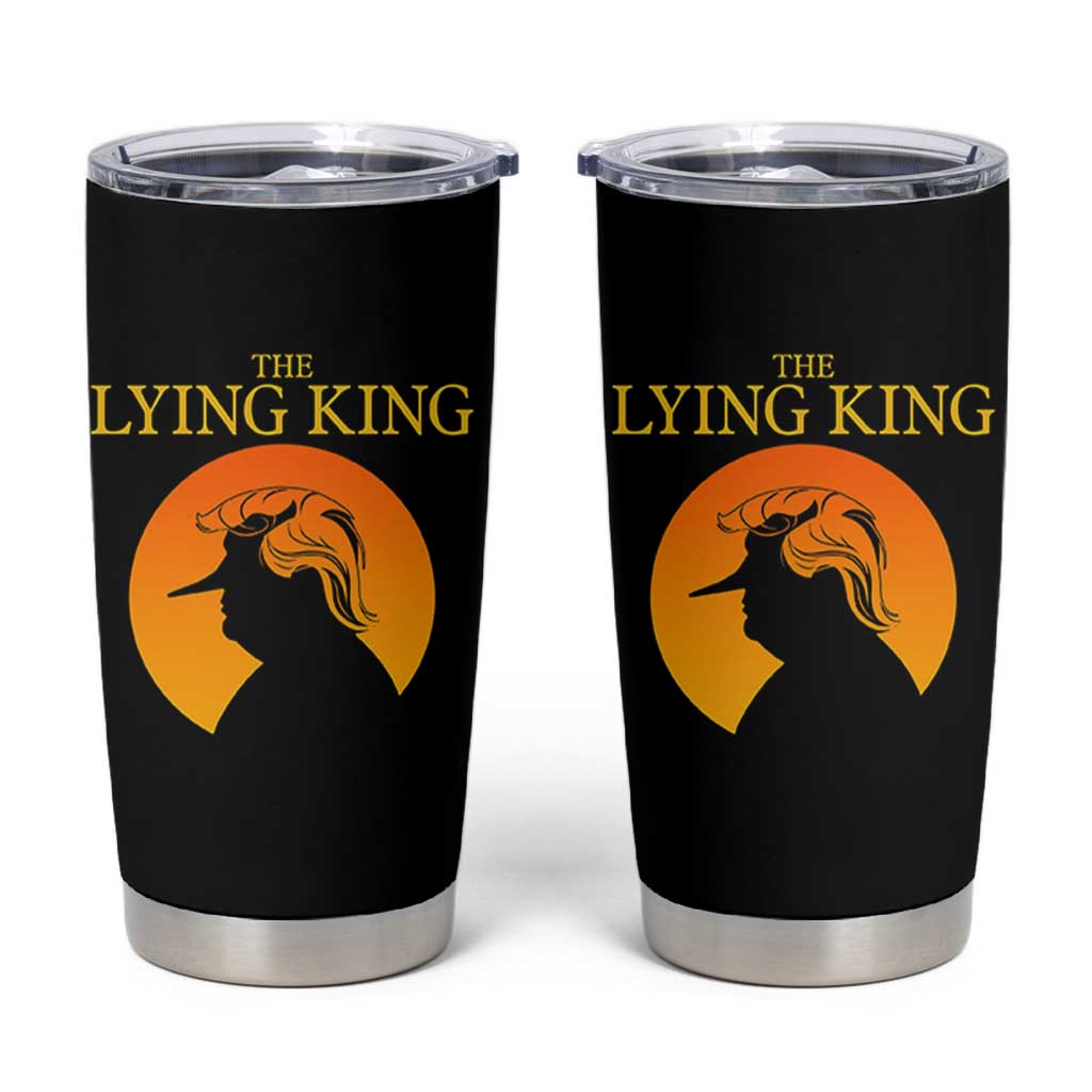 Funny The Lying King Long Nose Silhouette Tumbler Cup Vintage Political Satire Statement Gift