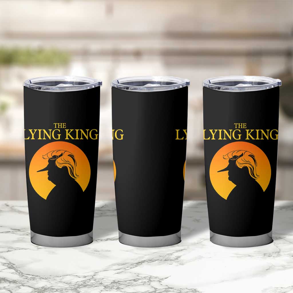 Funny The Lying King Long Nose Silhouette Tumbler Cup Vintage Political Satire Statement Gift