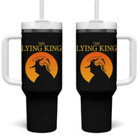 Funny The Lying King Long Nose Silhouette Tumbler With Handle Vintage Political Satire Statement Gift