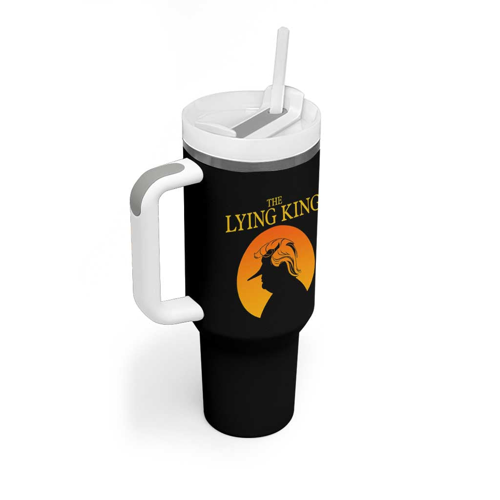 Funny The Lying King Long Nose Silhouette Tumbler With Handle Vintage Political Satire Statement Gift