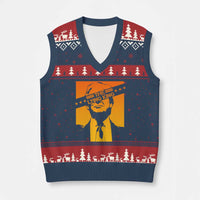 The Lying King Political Satire V-Neck Knit Sweater Vest Funny Bold Sarcastic Statement Gift