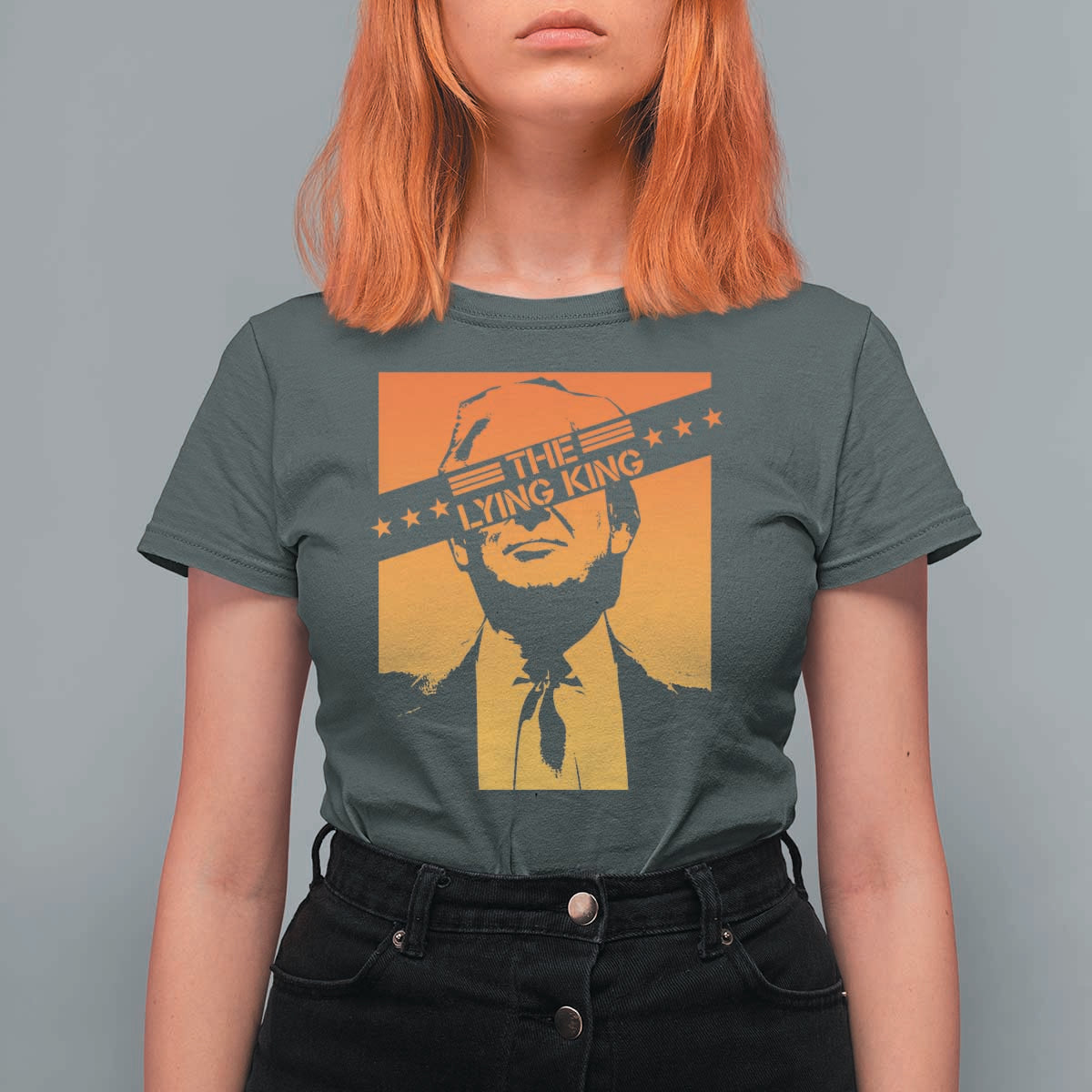 The Lying King Political Satire T Shirt For Women Funny Bold Sarcastic Statement Gift