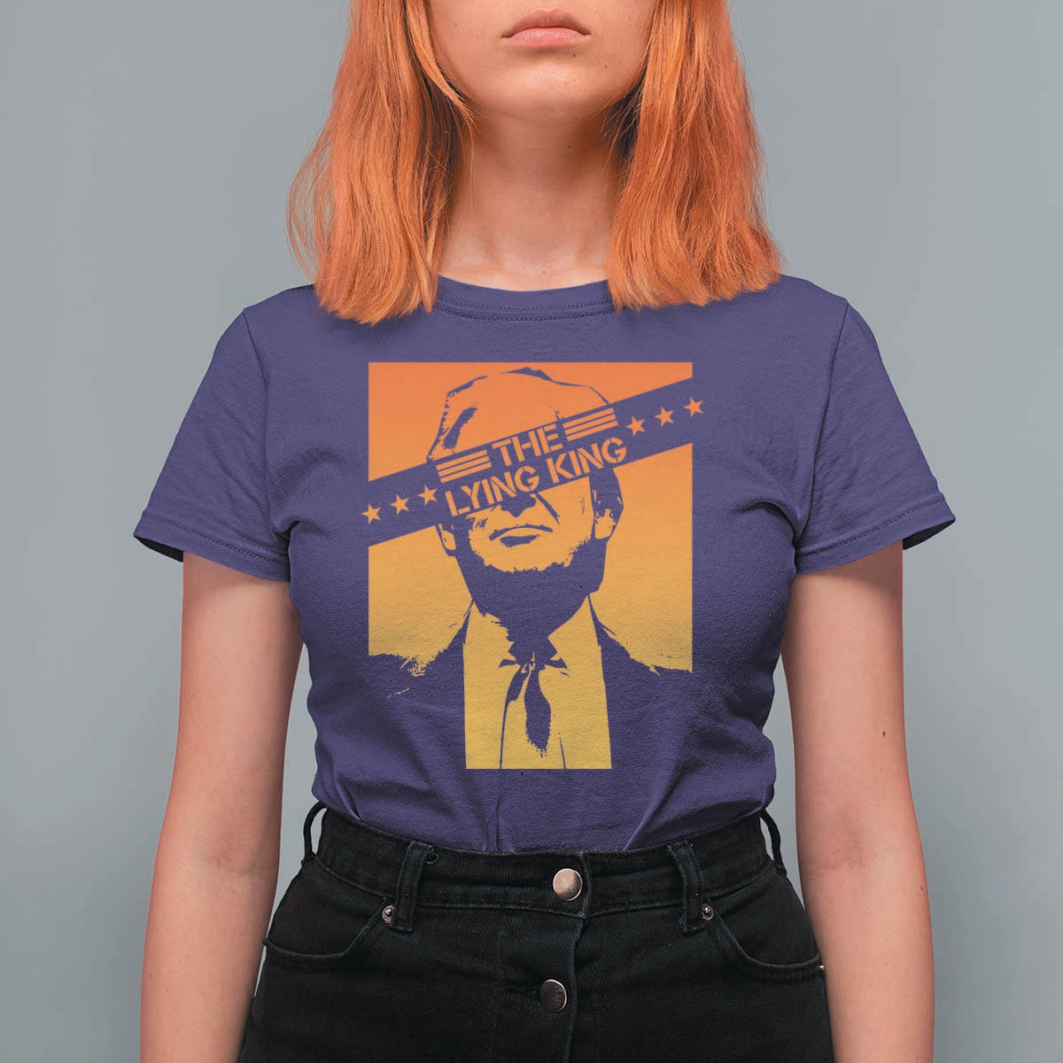 The Lying King Political Satire T Shirt For Women Funny Bold Sarcastic Statement Gift