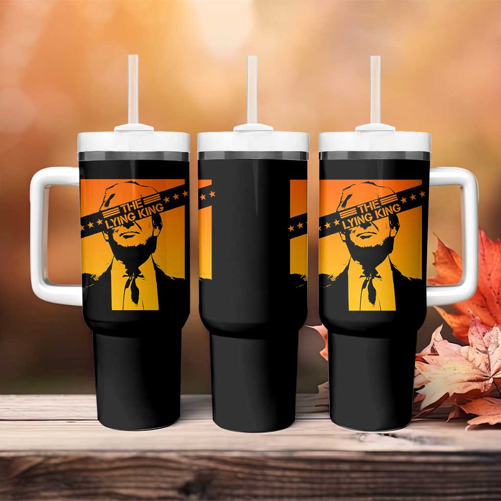 The Lying King Political Satire Tumbler With Handle Funny Bold Sarcastic Statement Gift