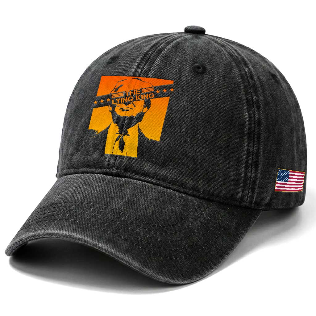 The Lying King Political Satire Washed Cotton Baseball Cap Funny Bold Sarcastic Statement Gift
