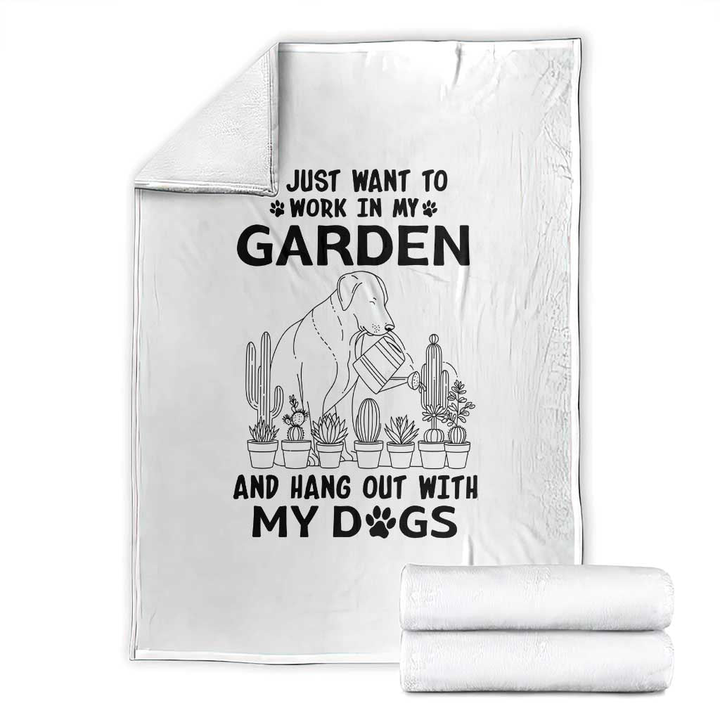I Just Want To Garden And Hangout With My Dog Throw Blanket Gardener Gift - Wonder Print Shop