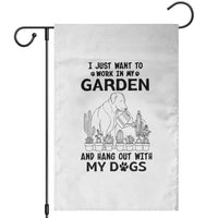 I Just Want To Garden And Hangout With My Dog Garden Flag Gardener Gift - Wonder Print Shop