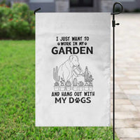I Just Want To Garden And Hangout With My Dog Garden Flag Gardener Gift - Wonder Print Shop
