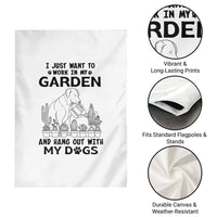 I Just Want To Garden And Hangout With My Dog Garden Flag Gardener Gift - Wonder Print Shop