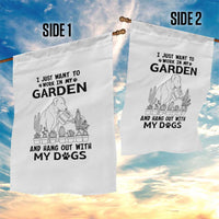 I Just Want To Garden And Hangout With My Dog Garden Flag Gardener Gift - Wonder Print Shop