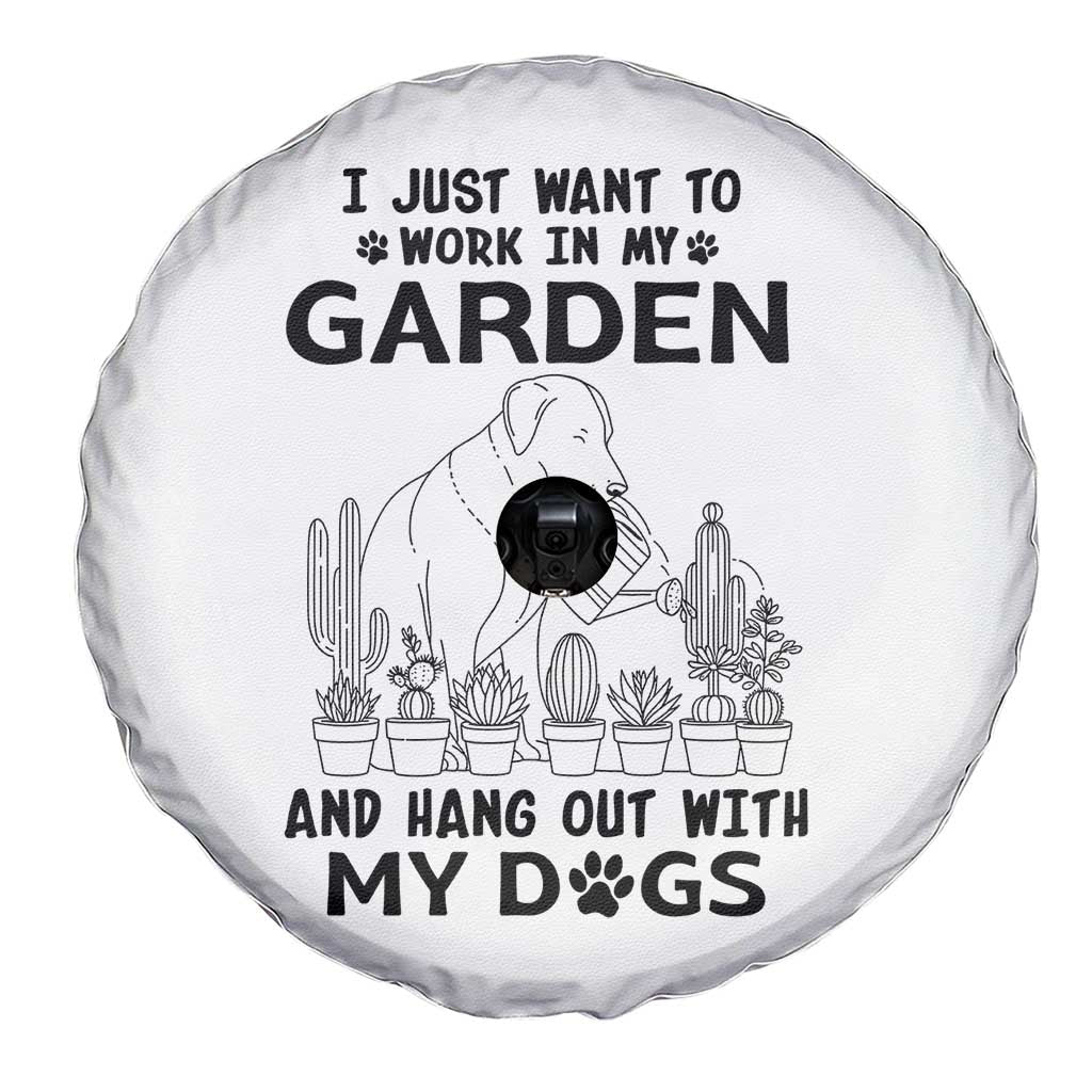 I Just Want To Garden And Hangout With My Dog Spare Tire Cover Gardener Gift - Wonder Print Shop