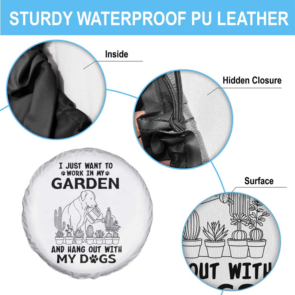 I Just Want To Garden And Hangout With My Dog Spare Tire Cover Gardener Gift - Wonder Print Shop